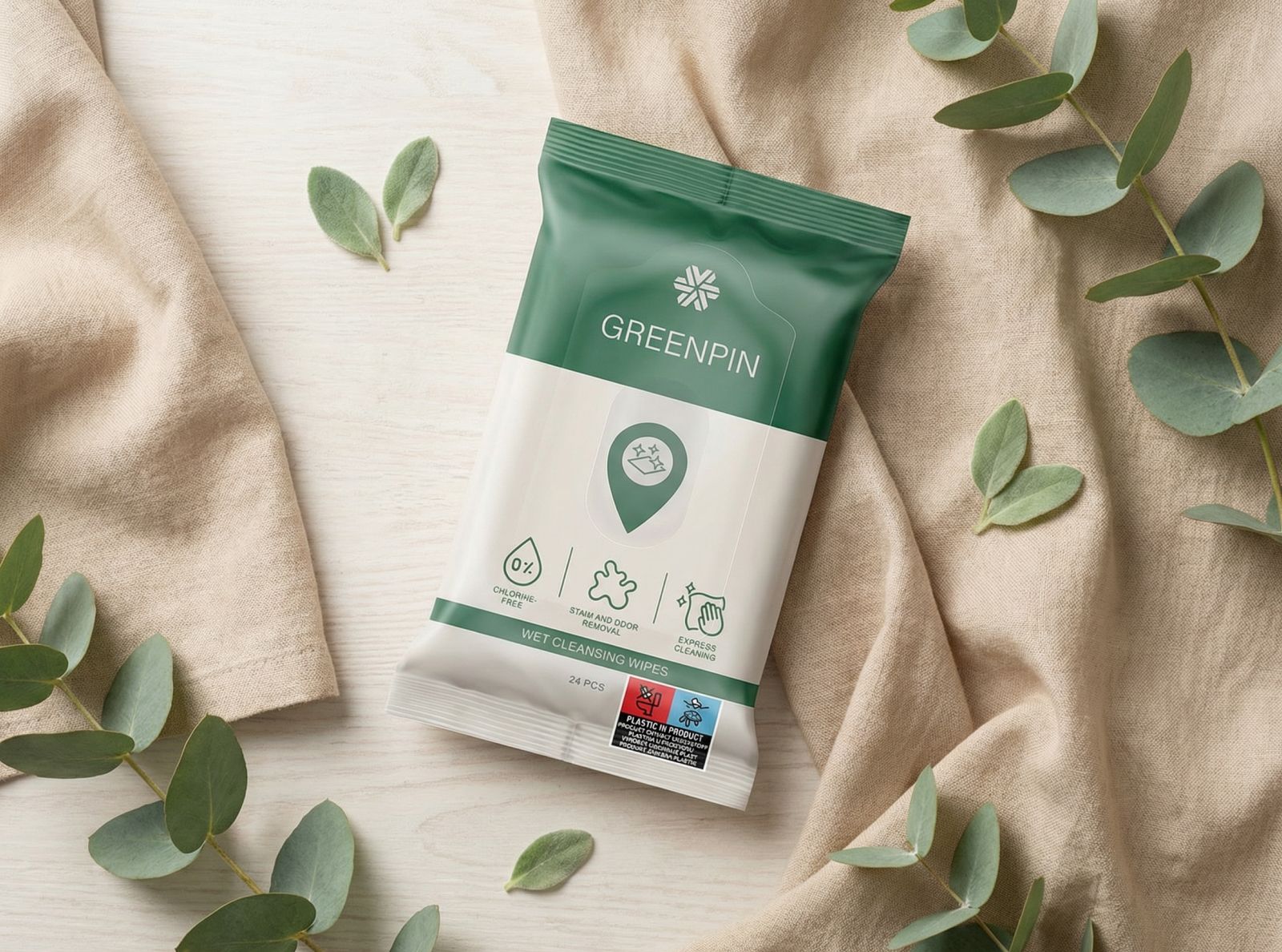 2 confezioni di GREENPIN Salviette detergenti umidificate con uno sconto del 15%