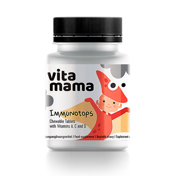 Integratore alimentare Vitamama - Immunotops Chewable Tablets with Vitamins A, C and D