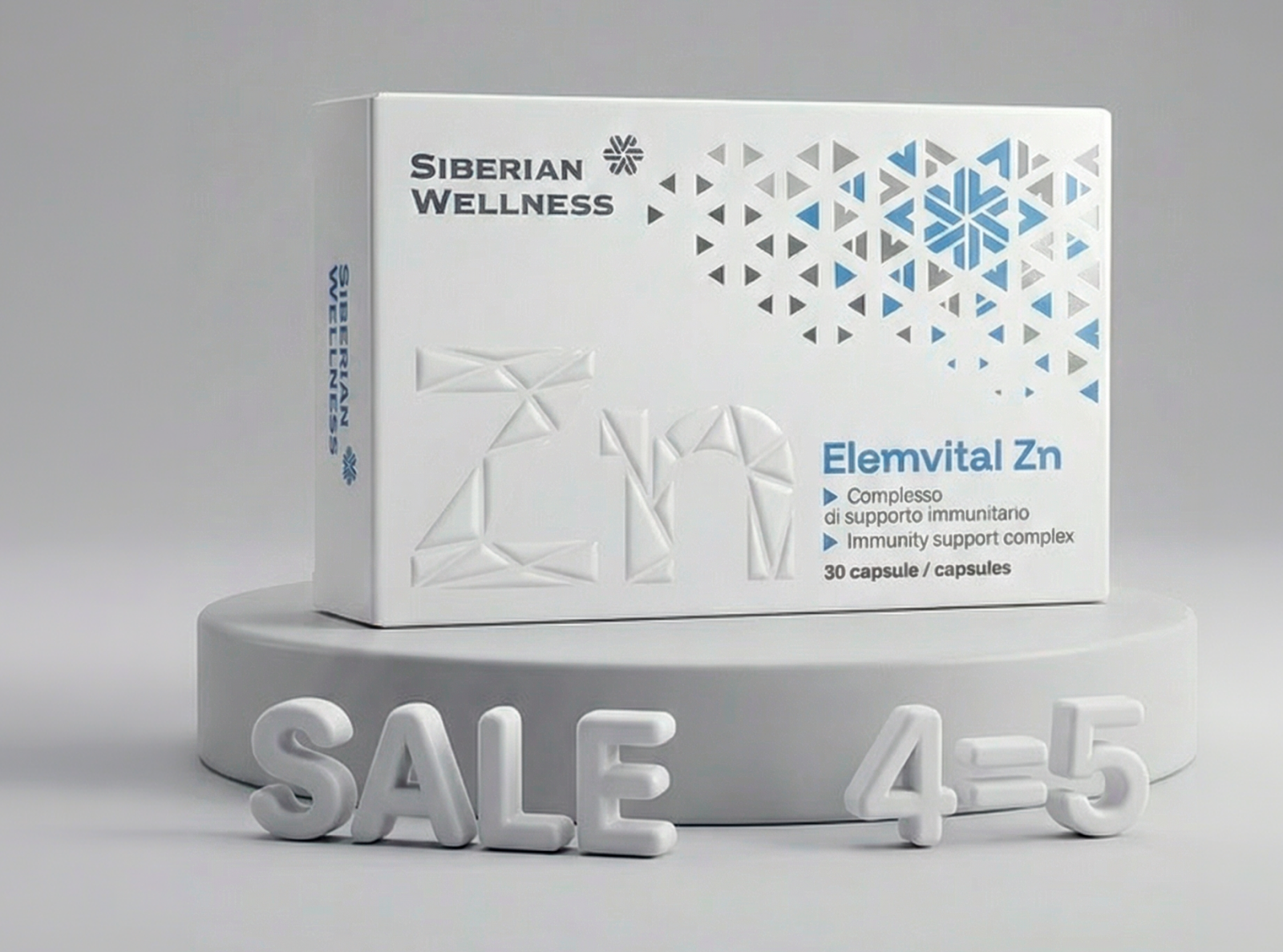 Compra 4 confezioni - ricevi 5 confezioni di Elemvital Zn!